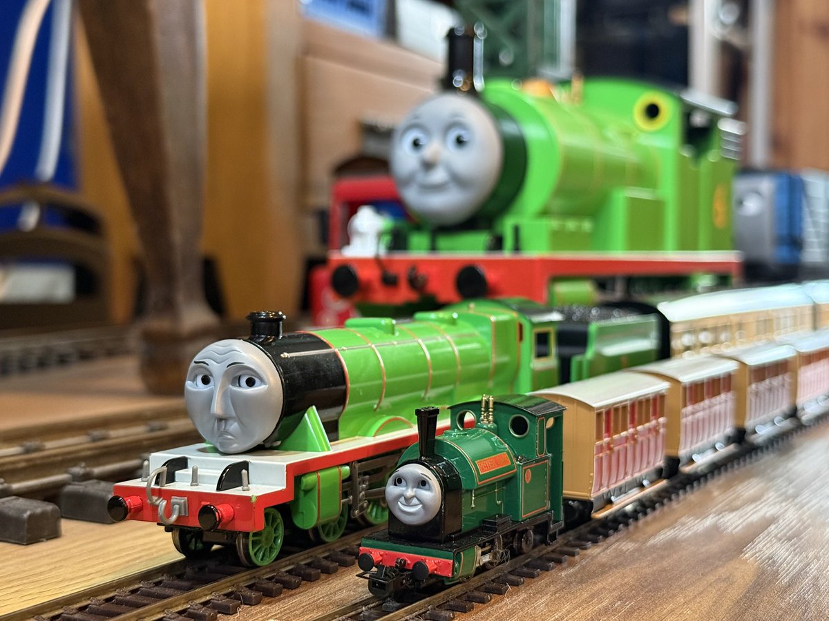 “This won't do, youngster.” Said Henry. “I can't be kept waiting. If you're late tonight, I'll go off and leave your passengers behind. “

“Puh!” Said Peter Sam

Happy April fools day!

#ThomasandFriends #Bachmann #OO9 #HOGauge #ModelRailway