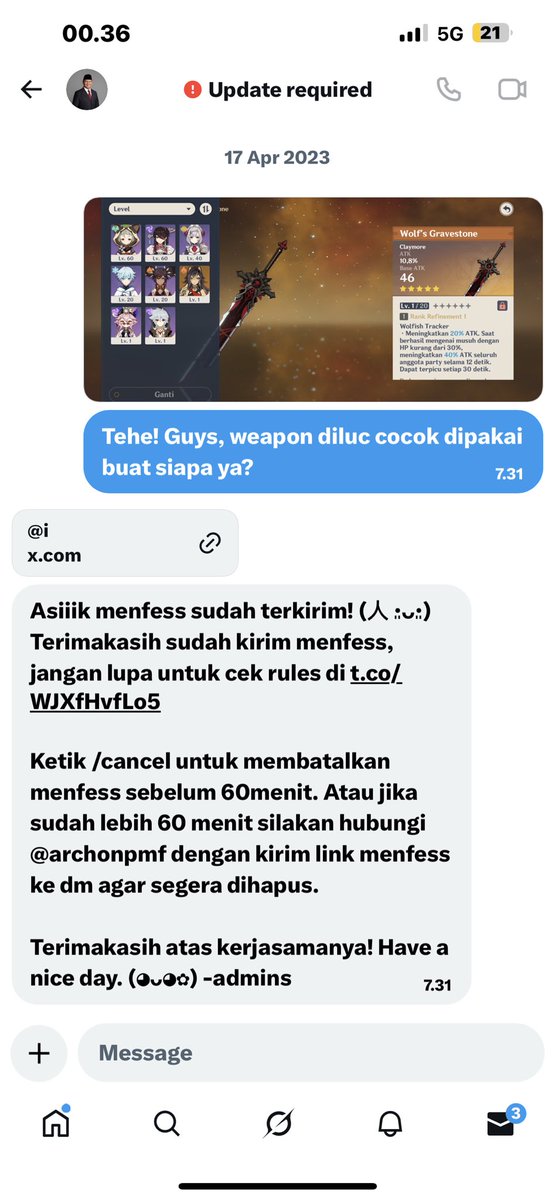 kaanojo's tweet photo. @Paimonfess2 aku gak ada ss terbaru min 🥹 https://t.co/W9tKxHl14T