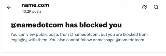 Name .com has an interesting approach to dealing with a claimed UDRP proceeding which apparently does not exist...