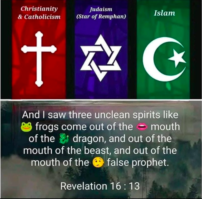 ThundersSeven's tweet image. None of them - that's why it is written, Come out from her My people or you will suffer her #plagues #MysteryBabylon deceives the whole world - that wicked one with the 3 lumps of leaven &amp;amp; w.r.t. her son the #Abomination of desolation aka the revived beast many shall #worship it