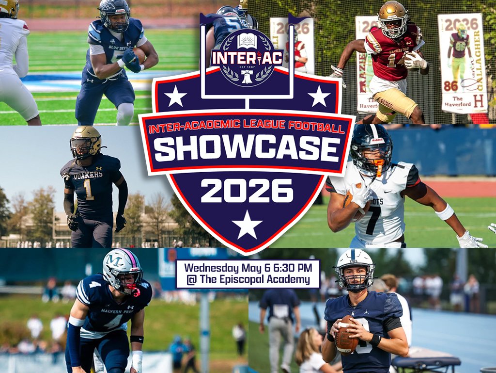 pcquakersFB's tweet photo. The 2nd Annual Inter-Ac Football Showcase is set for Wednesday, 5/6 6:30pm @ Episcopal Academy. Looking forward to showing off the talent in the league to college coaches. https://t.co/V6re64E1Yb