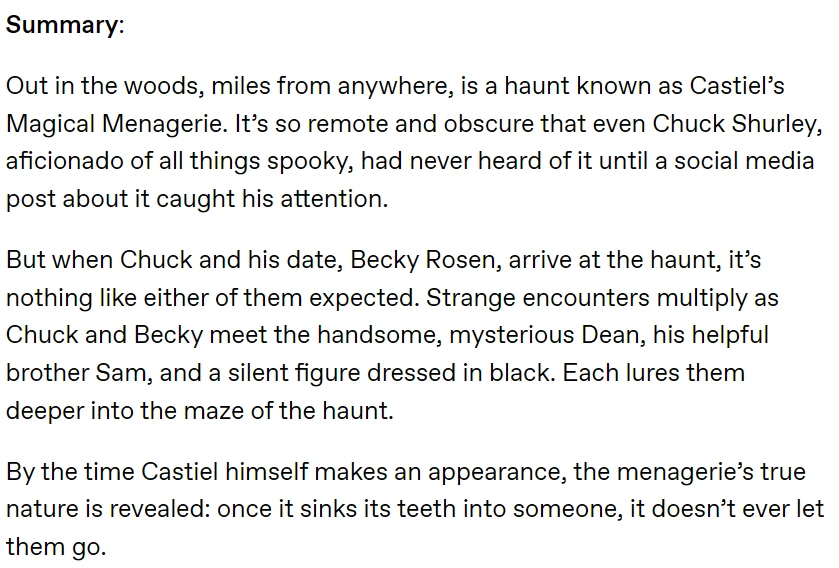 The Tale of Bony Bob 
Words by FriendofCarlotta, art by slothserpent
Link to fic: archiveofourown.org/works/80985121
Link to art: archiveofourown.org/works/82210816 

#SPN #SPNEldritchReverseBang2026 #spnfanfiction #spnfanart #horror