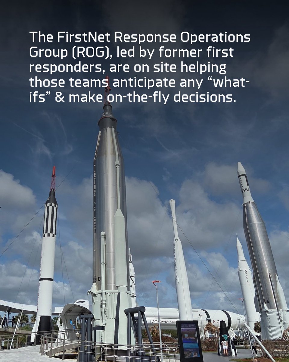 FirstNet's tweet image. With tens of thousands more users and devices expected on-site, @NASA public safety is using FirstNet, plus the expertise of the #FirstNet ROG, to plan ahead, adapt fast, and communicate reliably across @NASAKennedy for the historic @NASAArtemis launch.