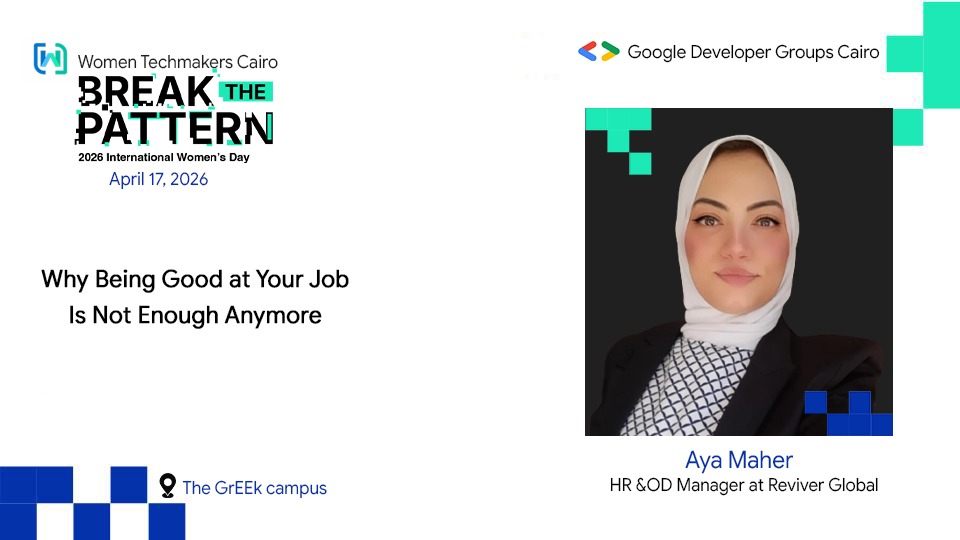 WTMCairo's tweet photo. Because being good at your job is no longer enough… it’s time to rethink the rules 💥

Meet Aya Maher —
an HR professional, certified trainer, and SPHRi-certified specialist with over 10 years of experience in talent development, HR strategy, and professional training. https://t.co/8Im4SamhHm