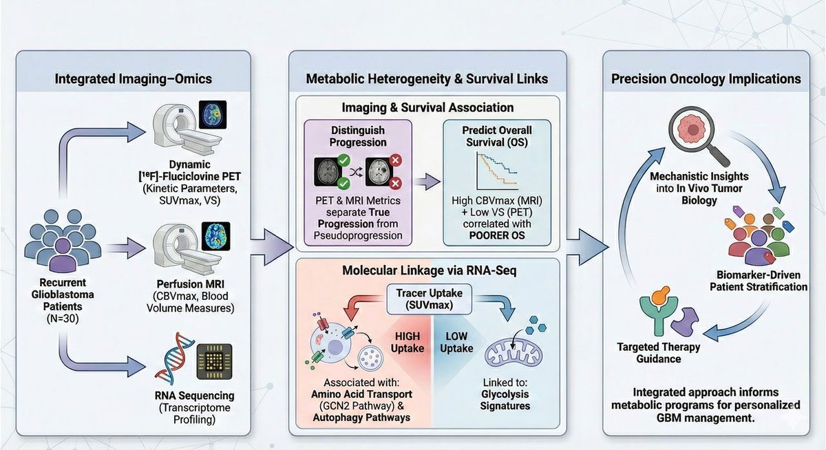 JournalofNucMed's tweet photo. Advanced molecular imaging with ¹⁸F-fluciclovine holds promise for distinguishing true tumor progression from pseudoprogression and for stratifying patients by overall survival  in recurrent #Glioblastoma. https://t.co/yBUiLUz1Vx

#NuclearMedicine #PETscan https://t.co/B9ZYGicseV