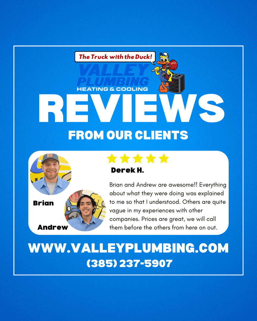 Our guys are top notch! Don't believe us? Just check our reviews!

Give us a call!
📞 385-237-5907

#valleyplumbing #towersplumbing #utah #excavation #heatingandcooling
