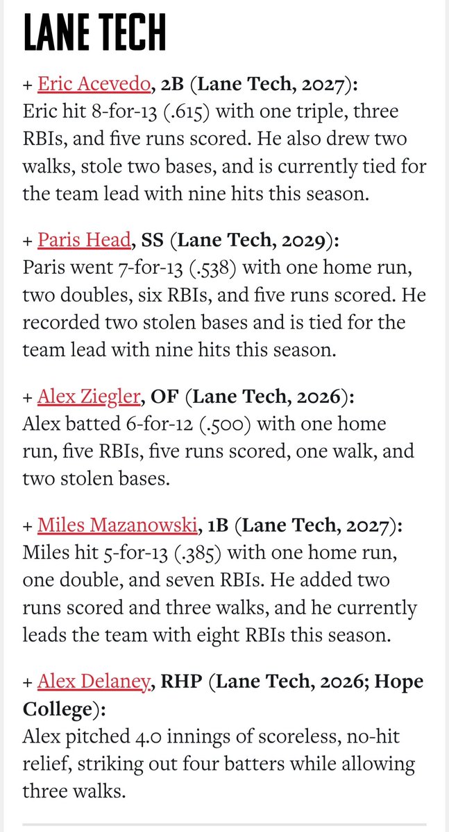 Lane Tech Baseball tweet media