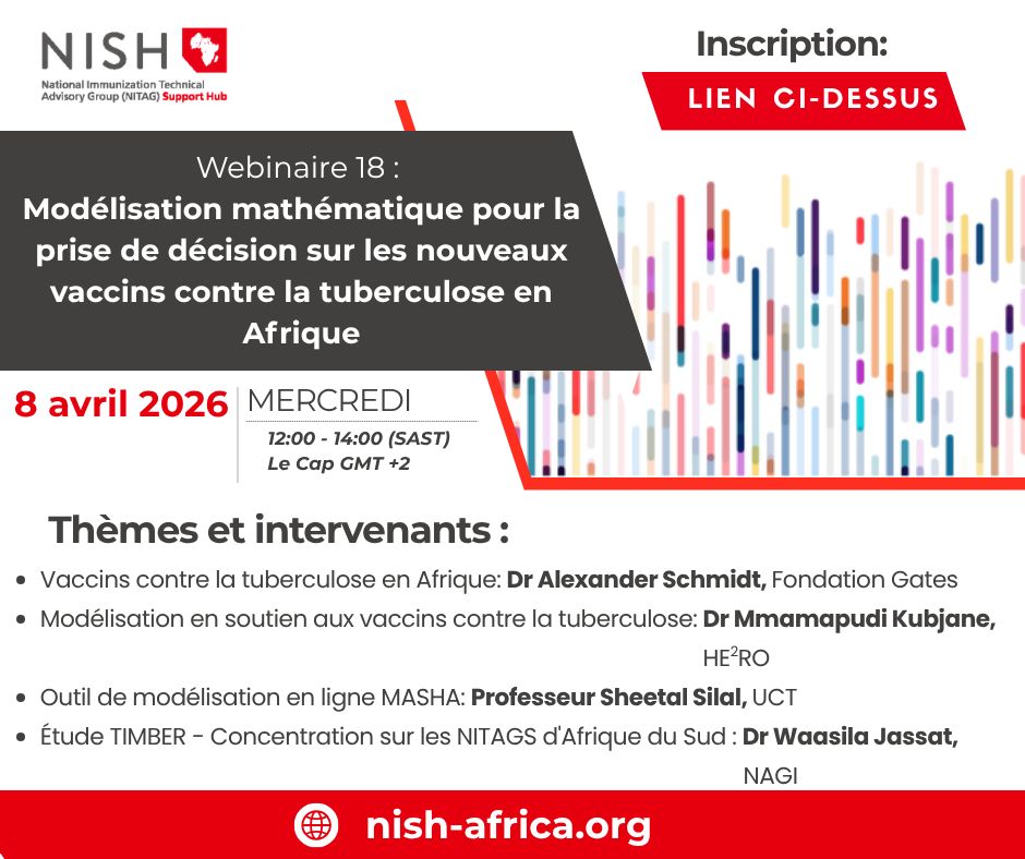 VACFA1's tweet photo. NISH–WHO Webinar 18 

Mise à jour des intervenants : Nous sommes heureux d’accueillir le Dr Alexander Schmidt pour ce webinaire. 

Modélisation mathématique pour la prise de décision concernant les nouveaux vaccins contre la tuberculose en Afrique 

https://t.co/51oz5lmNNY https://t.co/hlRDrczg3v