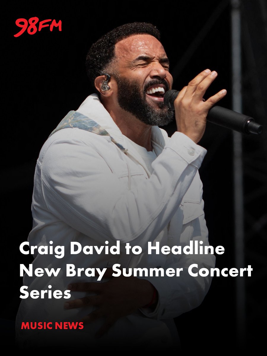 98FM's tweet image. 🎤 Craig David is set to headline a brand new summer concert series 👀🔥

He’s bringing his TS5 show to Wicklow this August!

🔗 Read more on 98FM.com

#CraigDavid #Bray #Music #98FM