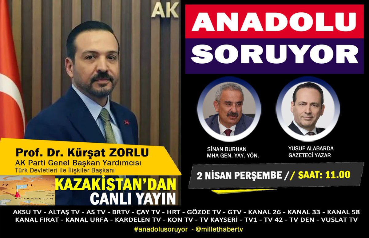 gozdetvcomtr's tweet photo. Gözde TV Ekranlarında Canlı Yayında 2 Nisan Perşembe Saat 11:00 de
#kürşatzorlu
#İshakŞan
#mustafaalkayış
#resulkurt
#hüseyinözhan
#AKParti https://t.co/U2hGCsGPG3