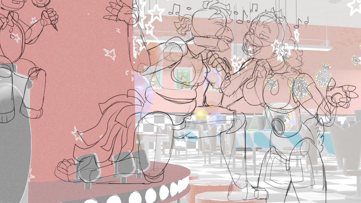 Brot_Day's tweet photo. [GLAMORAI AU] Rockstar Chica x Funtime Chica, singing a song together! Yes your honor, they are in love~ #art #fnaf #funtimechica #rockstarchica #funstar #fnaf6 #fnafffps #robot #yuri https://t.co/uSpQ9p22Mq
