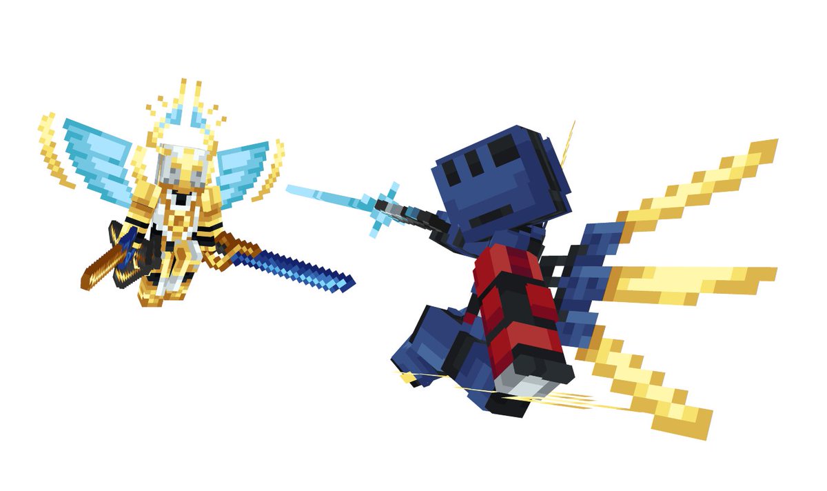 Bushybot5's tweet photo. I have made these wretched things known as Garbel and IV from hit 2060s movie UnderLive!  

#MCArtDAy #PixelArt #Art #BlockBench #Minecraft #Ultrakill #UltrakillArt https://t.co/nJJ3qJUCUB