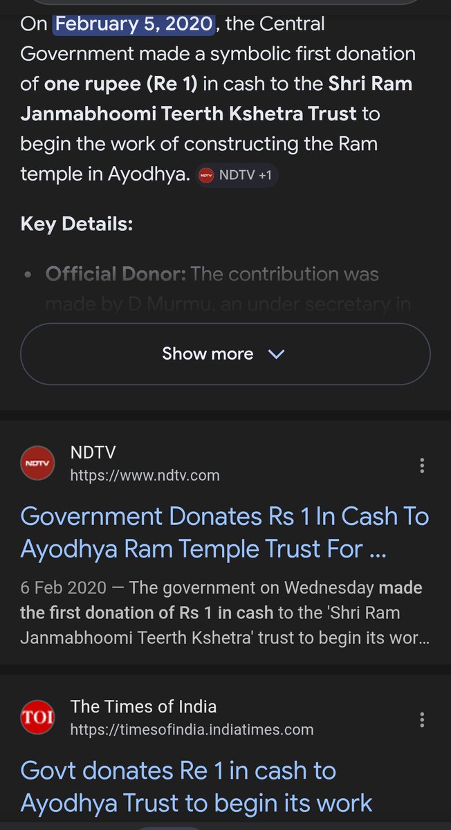 The First donation to Ayodhya Ram Mandir given by Modi Government 🙏🏻