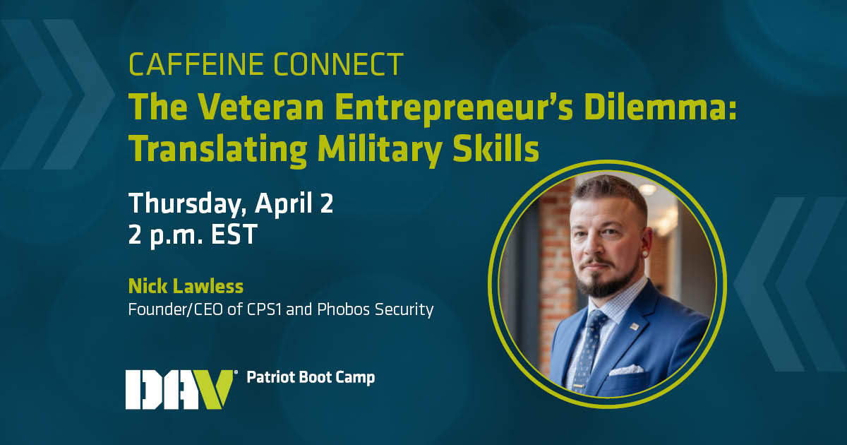 Join #DAVPatriotBootCamp TOMORROW at 2 p.m. ET for the next episode of Caffeine Connect, led by Nick Lawless, founder and CEO of security firms CPS1 and Phobos Security.

Nick is a combat-hardened security strategist and leadership provocateur who brings an unapologetically raw