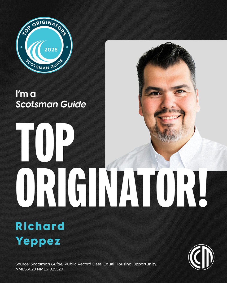 TheYeppezGroup's tweet photo. Every loan feels like a win, but this award hits different. I’m proud to be named a Scotsman Guide Top Originator for the second year in a row—and even prouder to do it with CrossCountry Mortgage, America’s #1 Retail Mortgage Lender for the third year in a row https://t.co/fvrPIXEoD3