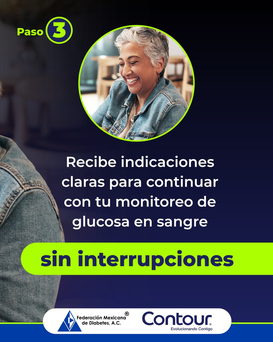 fmdiabetes's tweet image. Conocer el proceso te ayuda a seguir midiendo tu glucosa con tranquilidad.
Si usas CONTOUR® TS, aquí te explicamos cómo dar el siguiente paso.
Escríbenos por WhatsApp wa.me/525580295380  o llama al 800 953 1327.

#ContigoPasoAPaso #CONTOURTS #CONTOUR