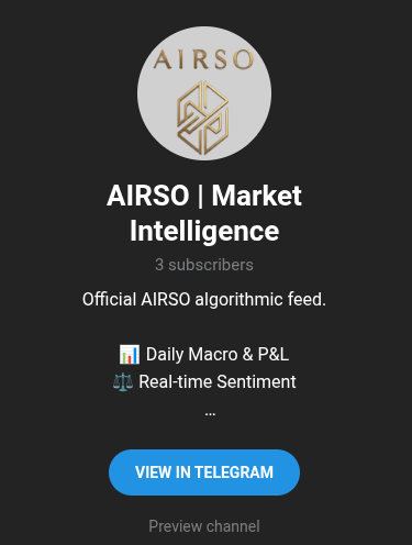 AIRSOtrading's tweet image. Deployment Phase: Active. ⚙️

AIRSO lab is LIVE. 100% open access. Zero paywalls.

Log in to route to our Telegram execution zone. Voluntarily support AWS nodes on Ko-fi.

🔗 airso.trade ☕ ko-fi.com/airso
#airso #algotrading