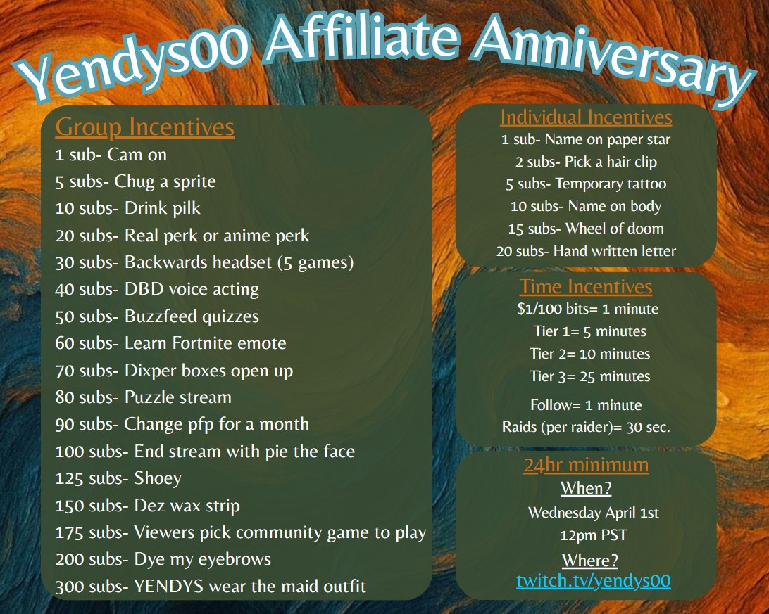 Affiliate Stream starts today! I am so excited and thankful that I get to celebrate 2 years of this <3