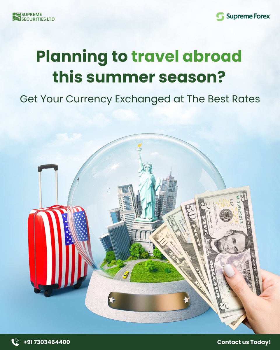 limited_supreme's tweet image. Summer plans loading… ☀️✈️
Before you fly, get your forex sorted with Supreme Securities Ltd.

Because a smooth trip starts with smart currency exchange 💱

📞 Contact us today: +91 7303464400

#TravelSmart #SummerVacation #ForexExchange