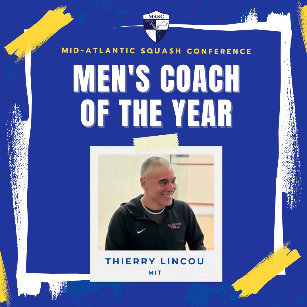 mascsquash's tweet photo. Thierry Lincou led @MITSquash to their most successful season in the softball era which finished with the Engineers hoisting the Hoehn Cup and a #13 national finish. Congratulations to our winners and look out for the All-Conference teams tomorrow! https://t.co/4SVmiyIR7N
