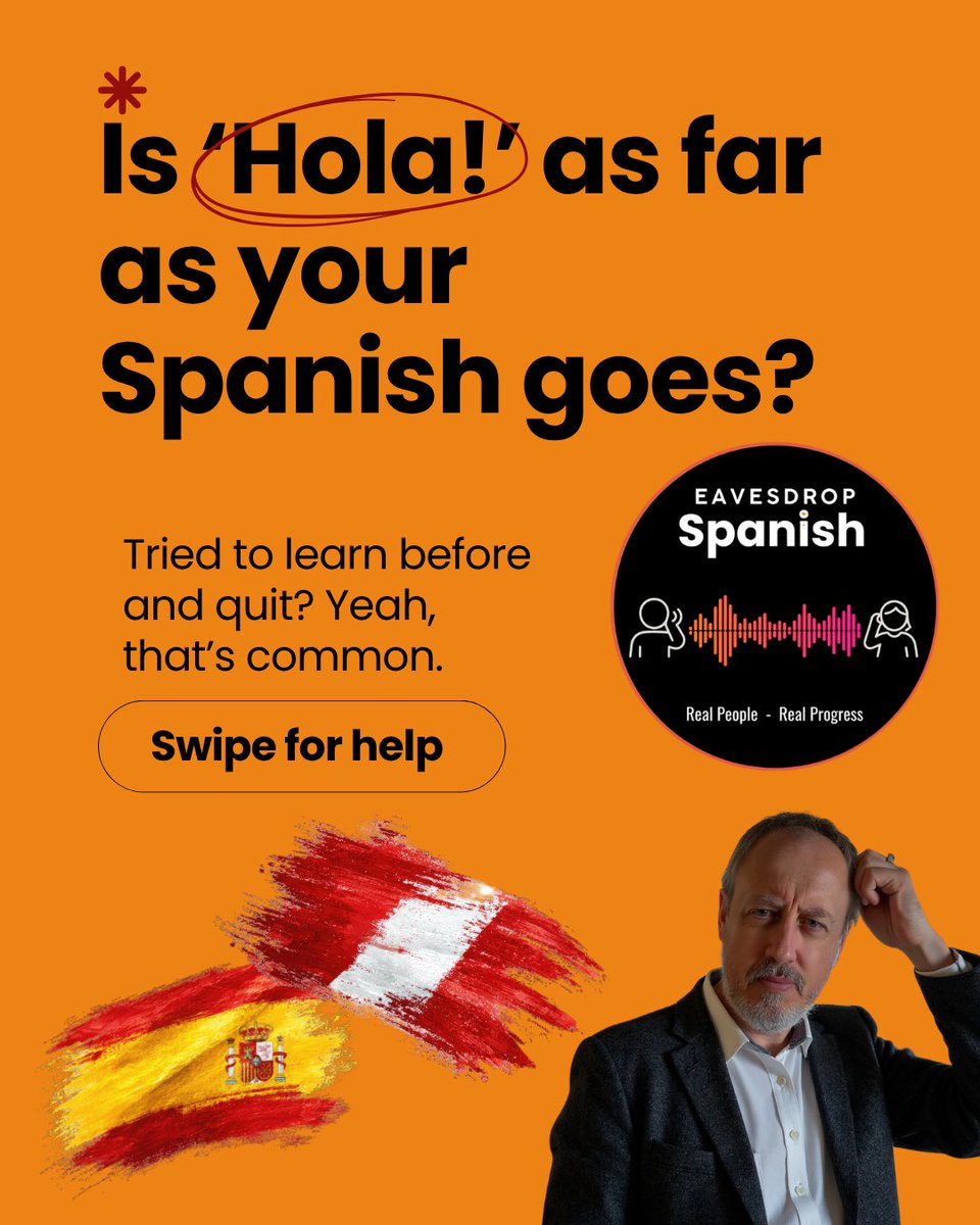 AbeRooten's tweet photo. Spanish for absolute beginners who struggle with confidence. Course webinar launch April 10th 6:30pm in my FB group. https://t.co/dtUis031Sd
