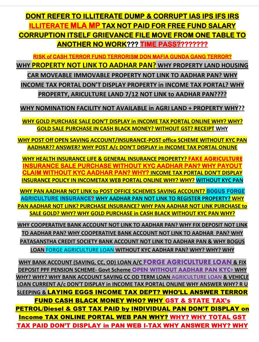 kjayeshb's tweet photo. @IncomeTaxIndia @FinMinIndia @narendramodi @mygovindia @SecyDIPAM #GST #CORRUPT
#Illiterate #MLA #MP #Cash #Bribe
#RBI #BankScam #CABINET
#GovtBogusTender #TaxLoot @PMOIndia #ignor @rashtrapatibhvn @DFS_India @minmsme @CimGOI
@RBI @VPIndia
@dir_ed
@FinMinIndia
@GST_Council
@DARPG_GoI @PrinSciAdvoff
@ECISVEEP https://t.co/8jypRJsOtD