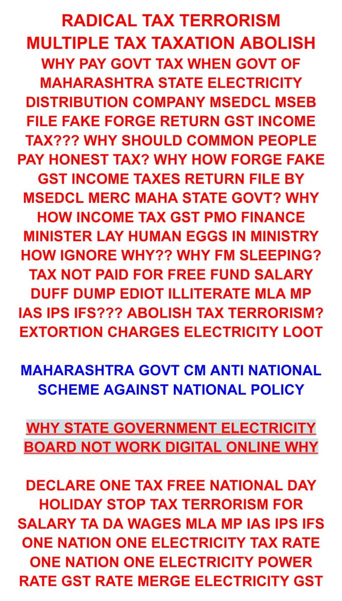 kjayeshb's tweet photo. @FinMinIndia @cbic_india @nsitharamanoffc @mppchaudhary @DoC_GoI @DDNewslive @airnewsalerts @PIB_India @MIB_India @mygovindia @narendramodi @mygovindia @SecyDIPAM #GST #CORRUPT
#Illiterate #MLA #MP #Cash #Bribe
#RBI #BankScam #CABINET
#GovtBogusTender #TaxLoot @PMOIndia #ignor @rashtrapatibhvn @DFS_India @minmsme @CimGOI
@RBI @VPIndia
@dir_ed
@FinMinIndia
@GST_Council
@DARPG_GoI @PrinSciAdvoff
@ECISVEEP https://t.co/uqEWzznx9F