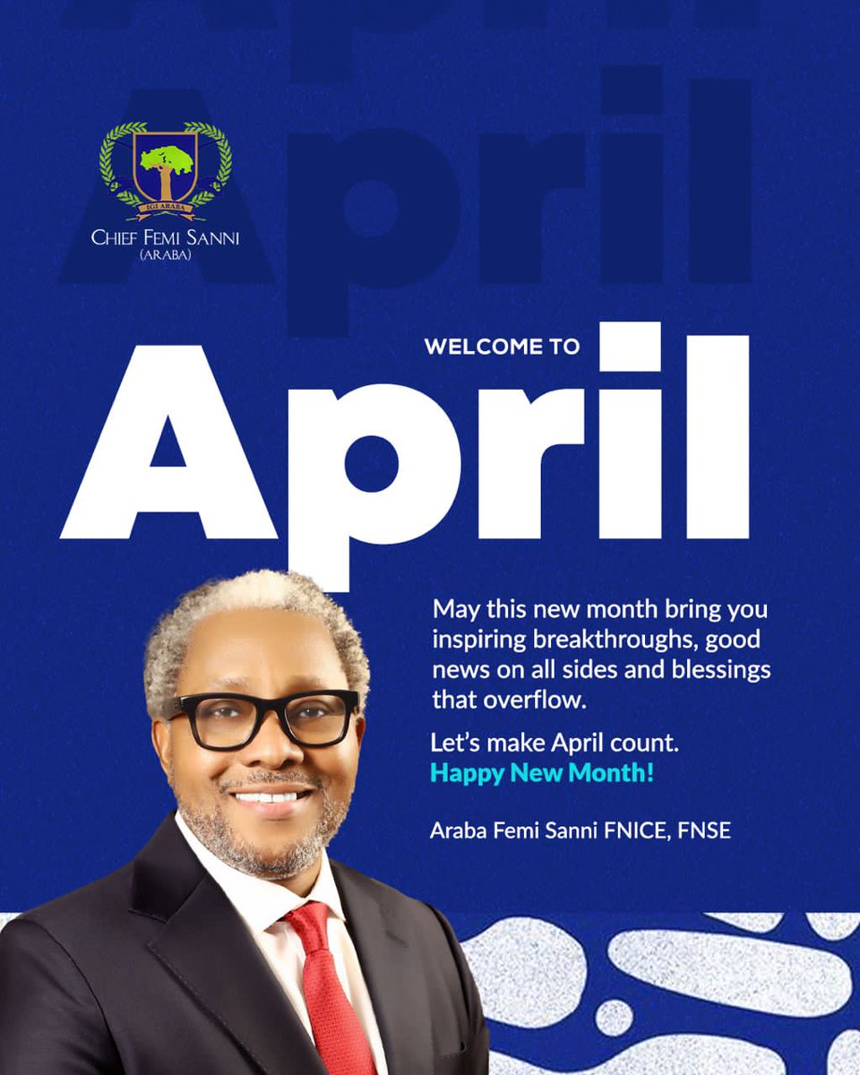 GoziconC's tweet image. May this new month bring you inspiring breakthroughs, good news on all sides and blessings that overflow. 

Let’s make April count. 

Happy New Month!

Araba Femi Sanni  FNICE, FNSE

#HelloApril 
#HappyNewMonth