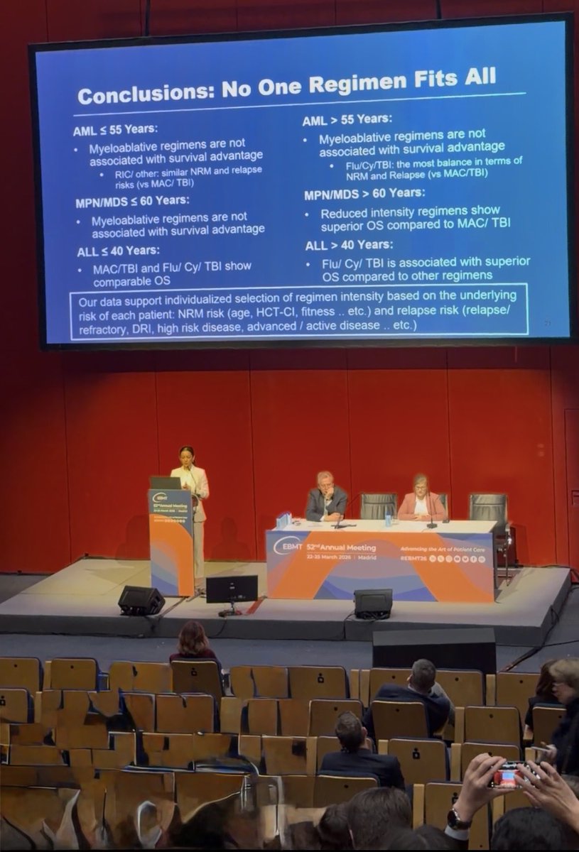 Aljawai_Y's tweet photo. Excited to present #haploidentical #SCT with #PTCy➡️Myeloablation:not always the answer 🙅🏽‍♀️

In an era where donor platforms, #GVHD prophylaxis, and #posttransplant maintenance have fundamentally shifted, clinging to intensity as a default strategy may be holding us back. 

#EMBT https://t.co/WoWRhqyoaE