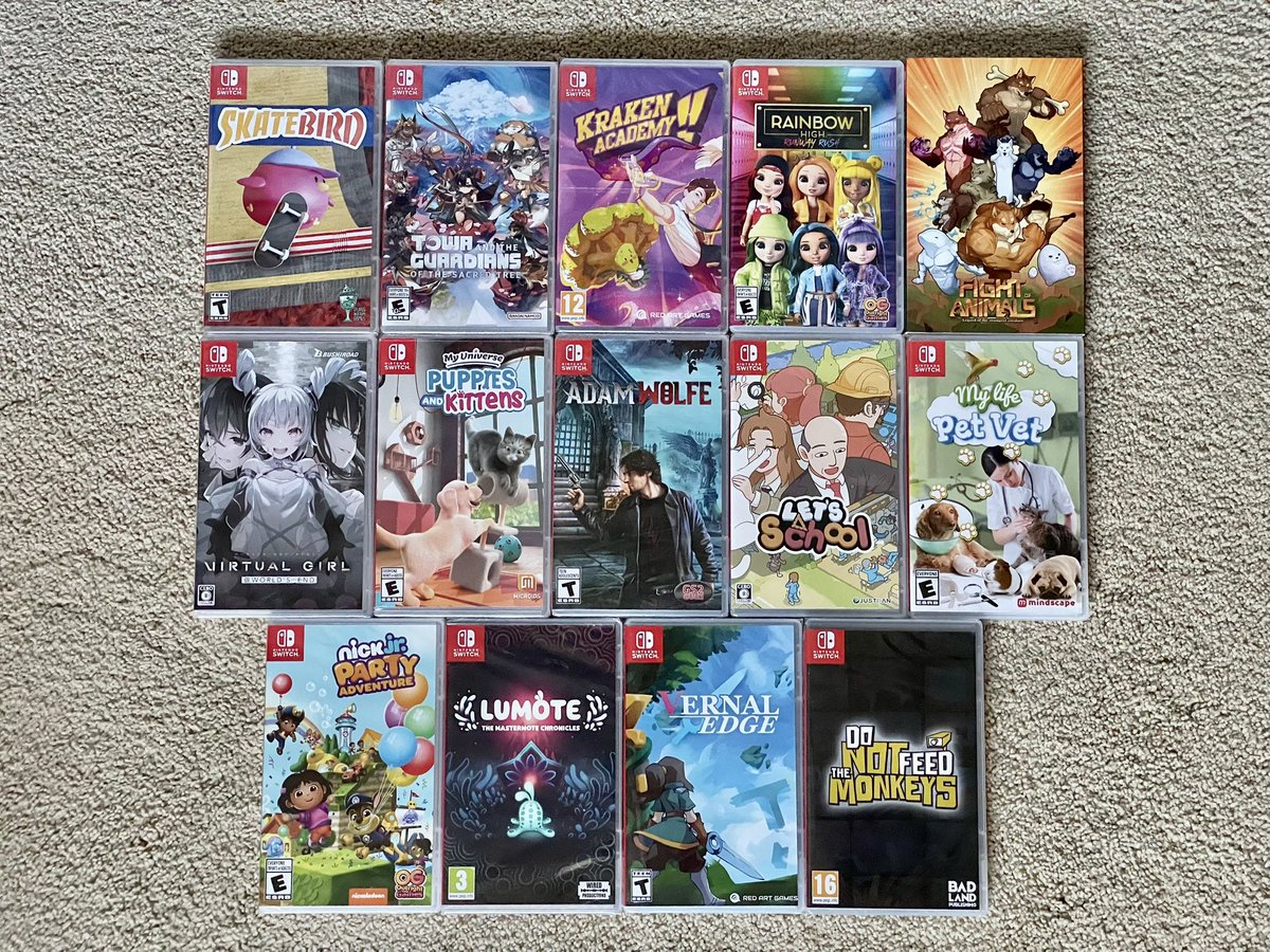 Squarehard's tweet photo. March is a wrap, and overall it was a decent month for Switch arrivals. Another balance of a little bit of everything in this batch, and will try and find time to get to some of them sooner than later, particularly Towa. For now, onwards to April! #SwitchCorps https://t.co/WwnZfErqux