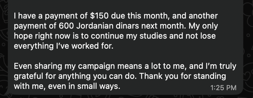 SaifQuadri's tweet photo. https://t.co/Y7yEOAOPkl

can we get some help for Raneem pls? her education is the one thing she's holding onto for hope https://t.co/eJK5CIOzTS