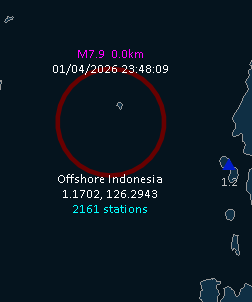 A Preliminary M7.9 off coast Indonesia. Always check with government sources. #Earthquake #Indonesia #Malaysia #Philippines #CaughtByGlobalQuake