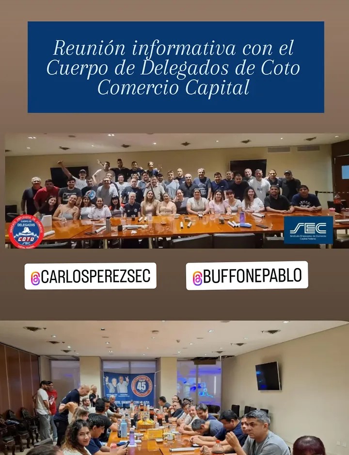 Hoy junto a nuestro Referente. <a href="/BuffonePablo/">Pablo Buffone</a> el cuerpo de delegados de Coto de capital federal 💯💪 tuvimos una reunión informática. <a href="/Montesinocarlo1/">Montesino carlos</a> <a href="/27juancarlos27/">Juan Carlos</a> <a href="/DanielOveja/">Daniel Ovejero</a> <a href="/Javi_Gauto_/">Javier 45</a> <a href="/Pompeya63/">Lucasyami Delegados</a> <a href="/VaneRamos1402/">Vanesa Ramos</a> <a href="/LaGloriosaLanus/">LaGloriosaLanus</a> <a href="/Arturogordill0/">Arturo</a> <a href="/BifariR/">BifariRacing</a> <a href="/ferrubelu/">Belén Ferrutti</a> 💯💪