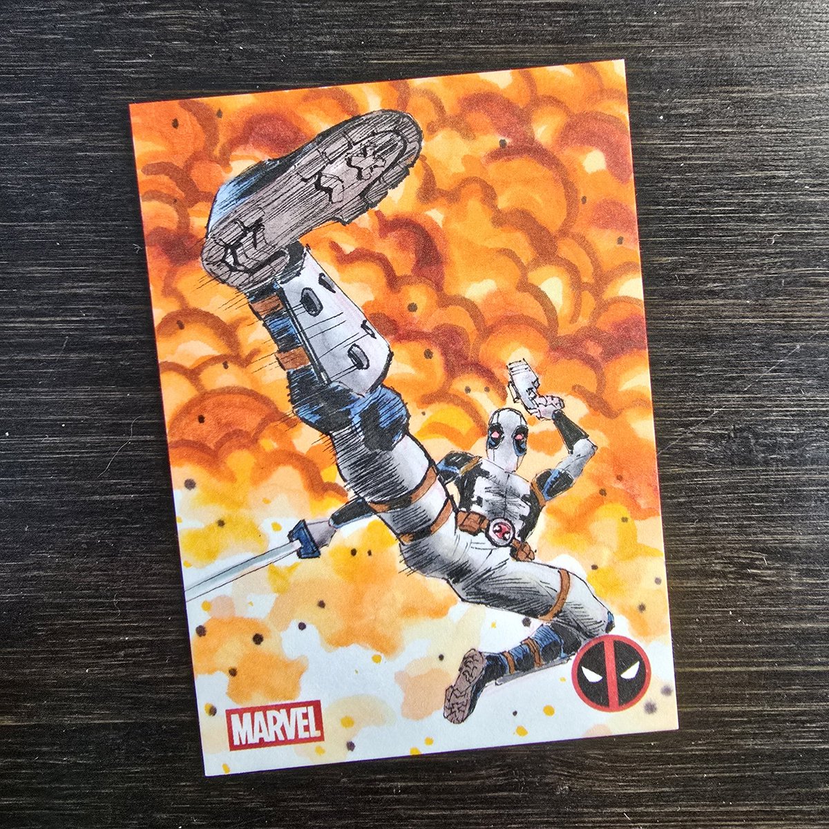 nguyeningit's tweet photo. @Marvel @Topps Chrome Deadpool is out now! Here are a few of my sketches. My Deadpool, Wolvie &amp; Cable sketch card has been pulled! Good luck to the rest of you out there!

See all my sketchcards here: 
https://t.co/wFNUFsLc6R https://t.co/MFuP0xUUzG