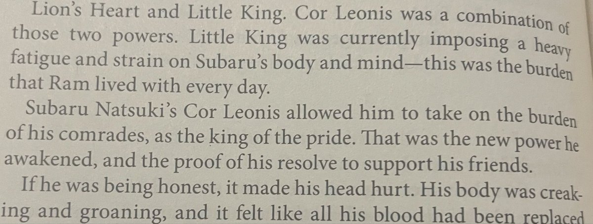 EpiccEthan's tweet image. Subaru's use of Cor Leonis is great and contrasts how it was previously used very nicely! Instead of using others for himself, Subaru being able to see everyone on the battle field and share the burdens of his friends is sick! I like his philosophy behind it too
#rezero #リゼロ