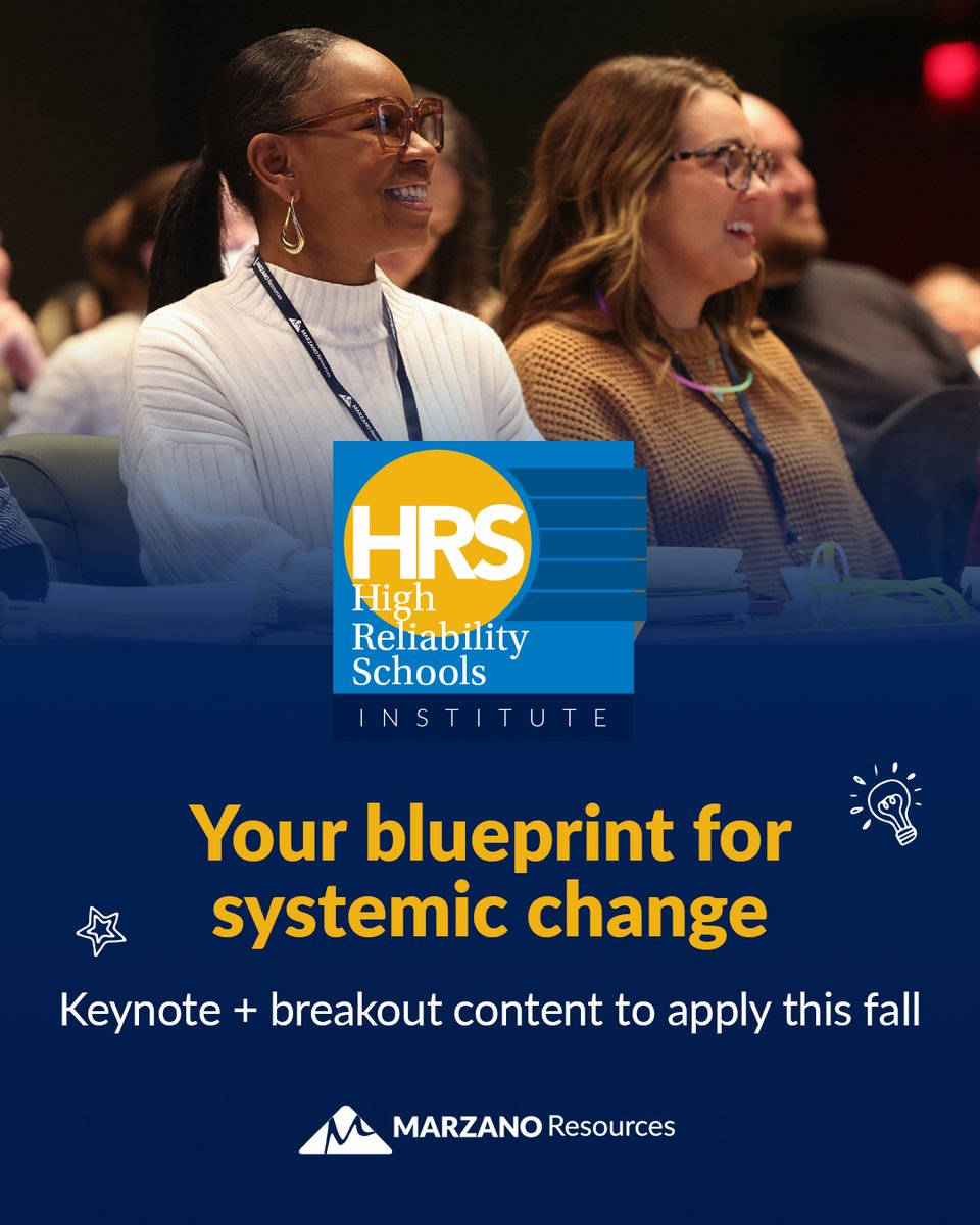 MarzanoResource's tweet image. Real change in schools isn’t random—it’s built.

Get the blueprint. Apply it this fall.

👉 marzanoresources.com/hrs/high-relia…

#EdLeadership #SchoolTransformation #K12Education