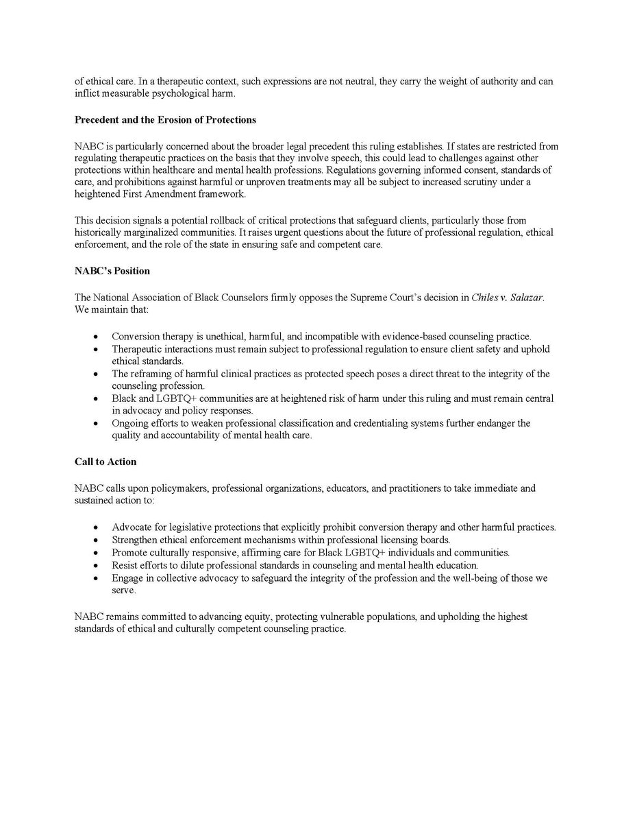 CounselorsNab's tweet image. NABC's Official Conversion Therapy Statement #NABC #Conversiontherapy