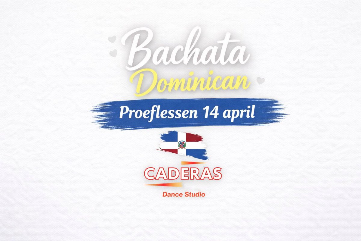 PatrickB77's tweet photo. 👉 Meld je nu aan voor de Bachata Dominican proeflessen van 14 april!

Klik op onderstaande link voor meer info:

https://t.co/HRVglVZMTR https://t.co/19RcebJspH