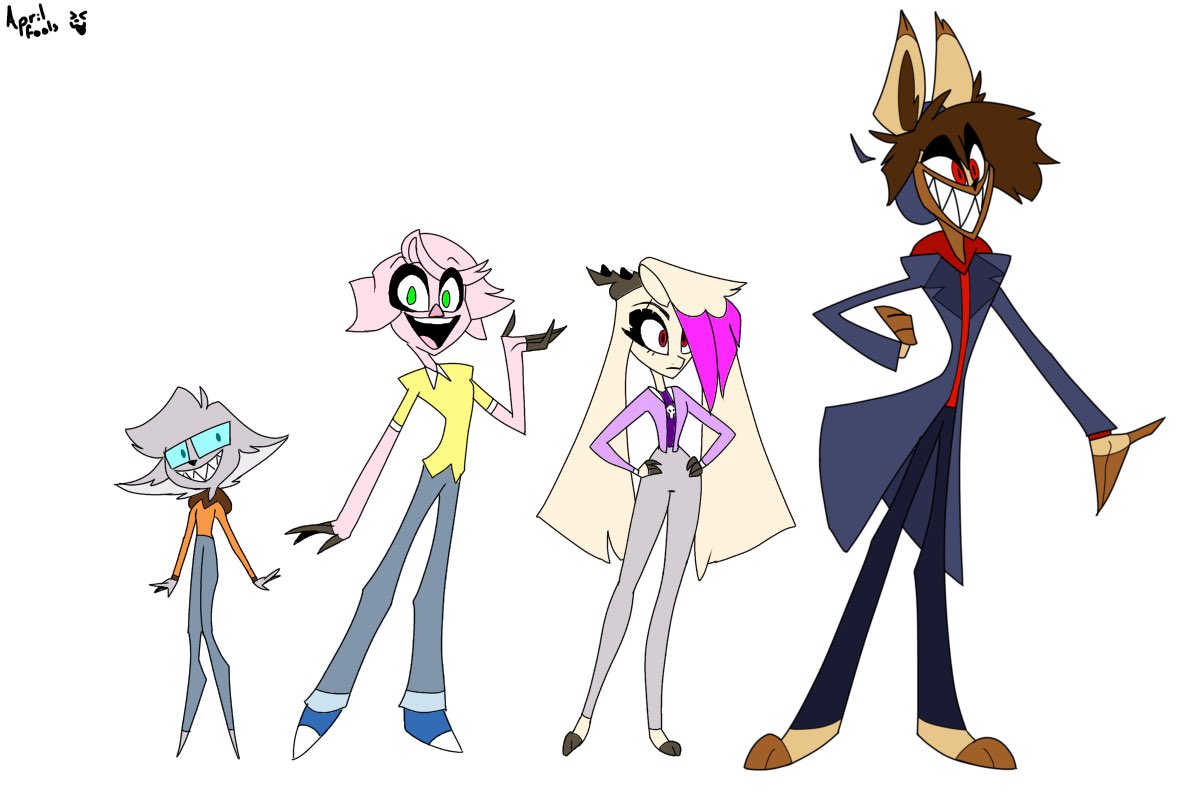 WildHighCartoon's tweet photo. As promised here are those designs! 

#aprilfools #hazbinhotel https://t.co/g1m920ARLW