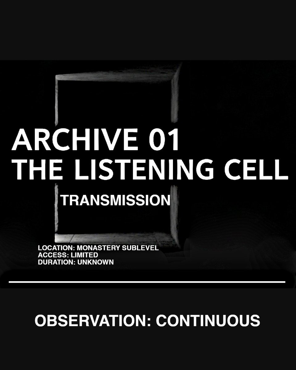 GothForums's tweet photo. "Some say it was part of a monastery archive. Others insist it’s far more recent… constructed for a purpose that was never disclosed. Maybe even during WWII as some evidence hints..."

Transmission TBA https://t.co/O6agj02SbQ