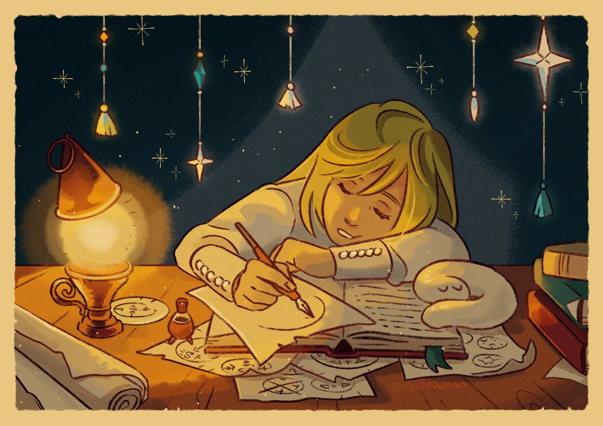 Late night study session 🌟 
#Δ帽子 #witchhatatelier