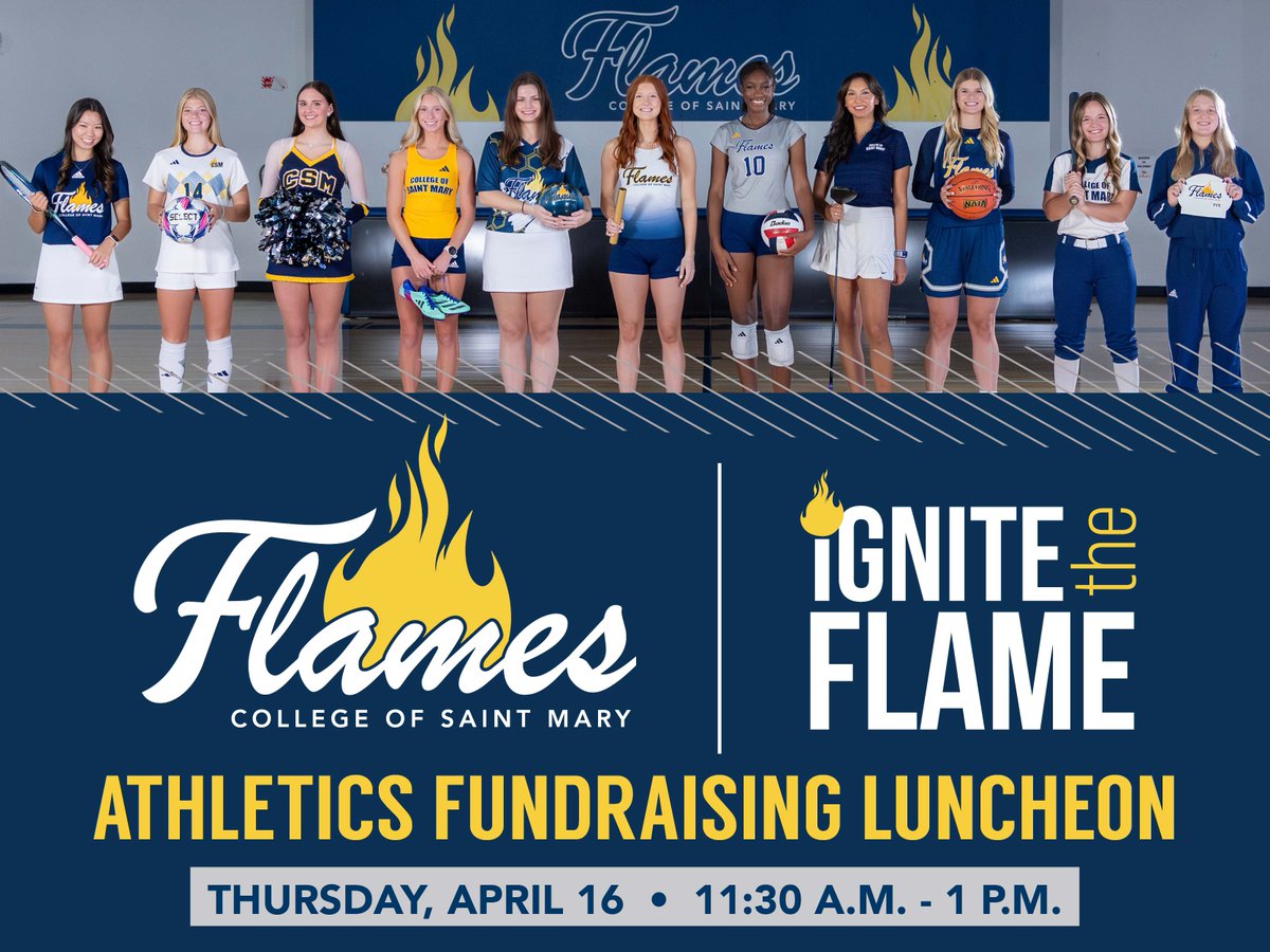 CSM_Flames's tweet photo. Our Ignite the Flame Athletics Fundraising Luncheon is 2 weeks away! Join us on April 16.
The keynote speaker &amp; Community Impact Award recipient is former Husker VB coach John Cook!
Come join us and celebrate women’s sports!
Go to https://t.co/xTRSgwh6rT to reserve your seat! https://t.co/Gj0xRYDjvg