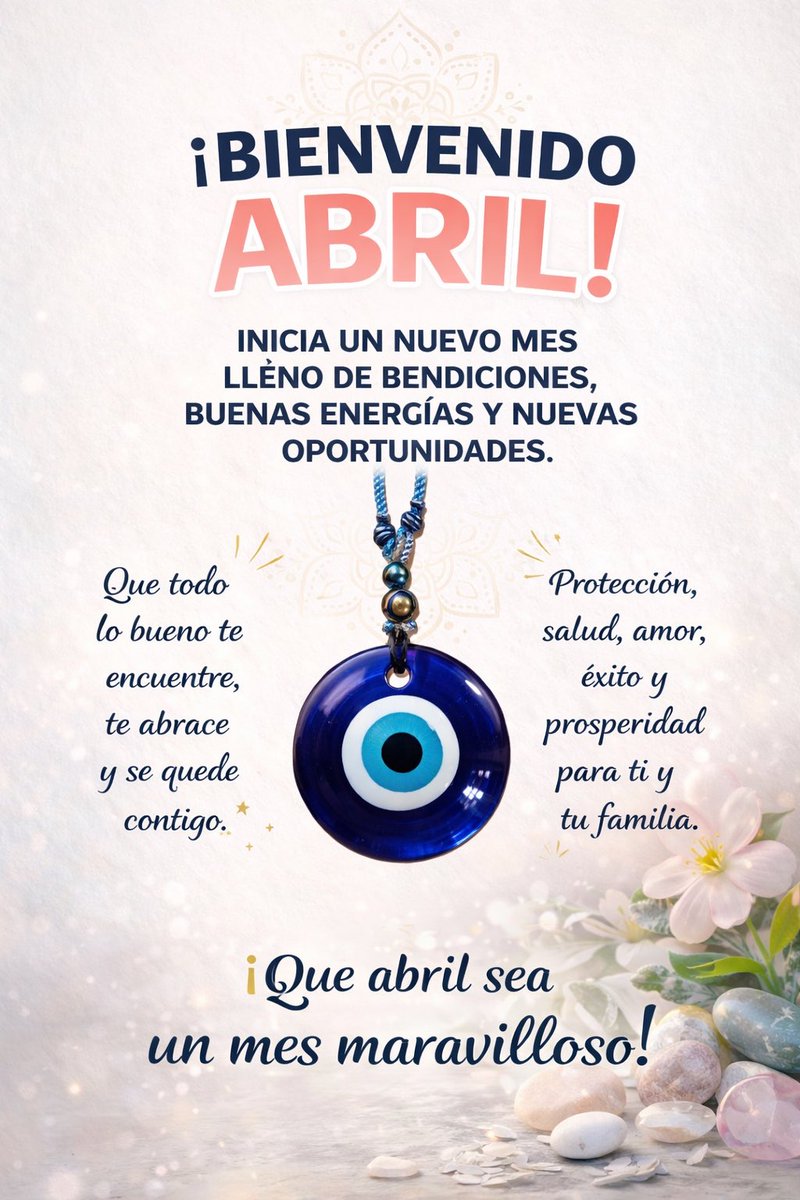 Decreta con fe:
“Abril será mi mes de milagros, abundancia y sueños cumplidos” 

Repite: Amén 🪬🧿🙏🏻