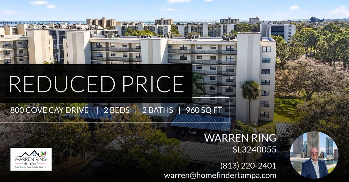 warrenring's tweet photo. 📍 Reduced Price 📍 This recently reduced home at 800 Cove Cay Drive 7d in Clearwater won't last long, so, don't wait to set up a showing! Reach out here or at (813) 220-2401 for more information!

Cheers,

Warren

Warren Ring
... https://t.co/66O2UmmmUq https://t.co/1wYk7tlNoK