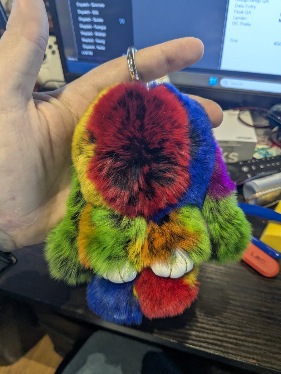 PrideSignGuy's tweet photo. Thought y'all would appreciate the really fluffy rabbit I got from ORenn's Yuletide this last year! https://t.co/0XyV8mV3nQ