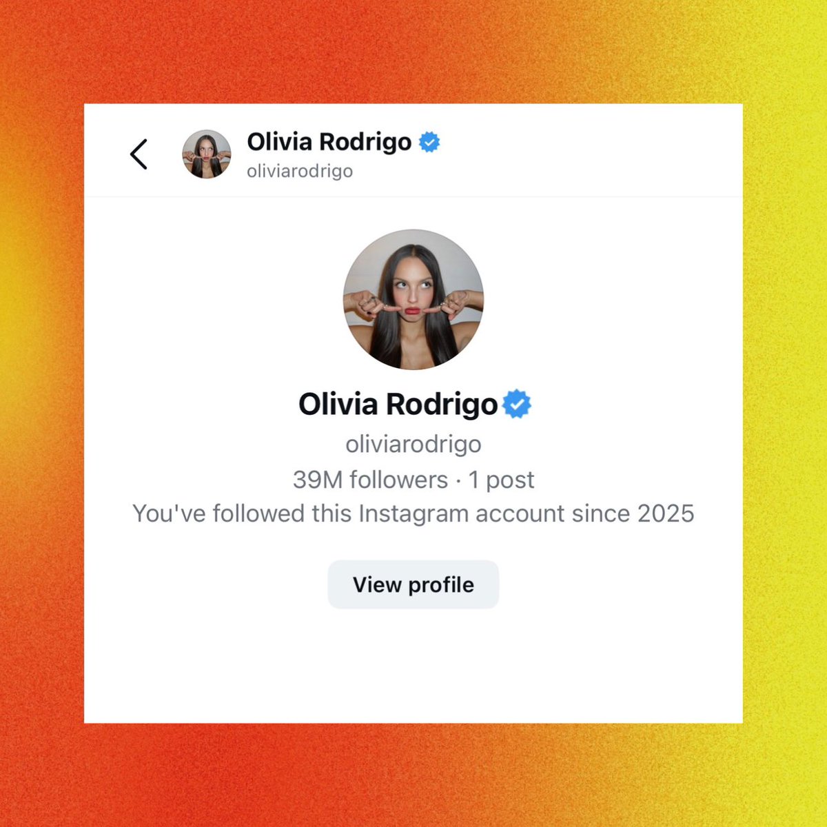 Olivia Rodrigo appears to have a post scheduled on Instagram after wiping her feed.