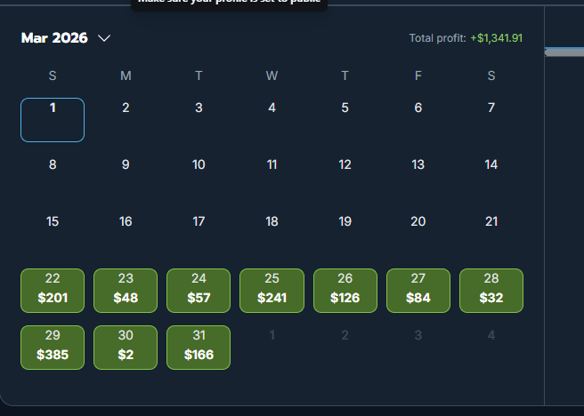 Finished March 2026 off at +$1,341.91 in 10 days using the pre-game and live arbitrage tools on <a href="/OddsJam/">OddsJam.com</a>. I started arbitrage back up 10 days ago, excited to see how a full month of results turns out! 🔥