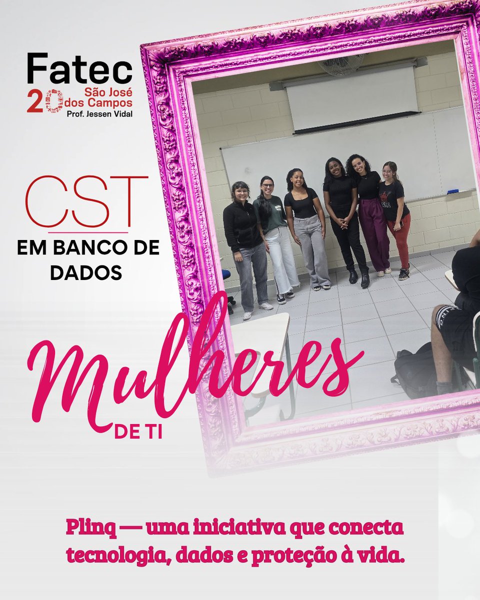 FJessenvidal's tweet photo. Março se encerra, mas a pauta continua. 🌸
Estudantes de Banco de Dados da Fatec SJC apresentaram o app Plinq, criado por Sabrine Matos, que usa IA para ajudar mulheres a consultarem antecedentes e prevenir a violência.
Tecnologia que protege vidas. 💡
#Mulheres #fatecsjc https://t.co/88JCuzih2g