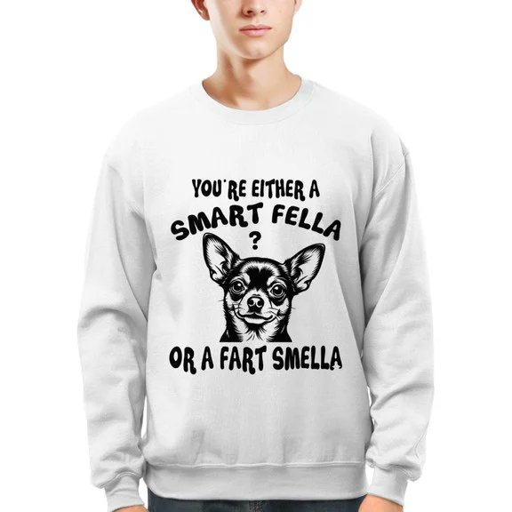 walmartree's tweet image. Are you a smart fella or a fart smella? 😂🐾 This hilarious Chihuahua t-shirt is the ultimate funny dog lover outfit that guarantees laughs everywhere you go.
 doglito.com/products/chihu…
#Chihuahua #FunnyDogShirt #DogLovers #PetHumor #DogMom #FunnyTshirt #DogLife #PetStyle #DogGift