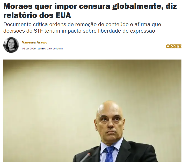 Alexmorettibr's tweet photo. Moraes é oficialmente indicado como um problema Global. ta ficando interessante https://t.co/k4Y9yY8zGl